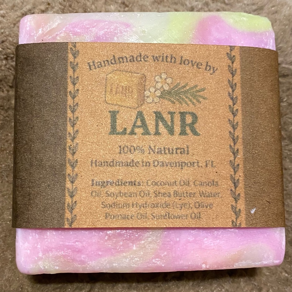 Pink and Green Body Handmade Natural Soaps - Tie Dye